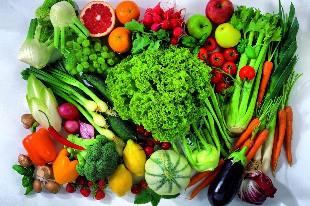 verduras y frutas a dieta